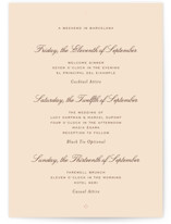Sweet Fancy Foil-Pressed Wedding Weekend Itinerary Cards