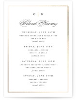 Timeless Foil-Pressed Petite Wedding Weekend Itinerary Cards