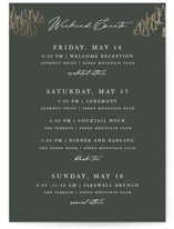 Foil-Pressed Petite Wedding Weekend Itinerary Cards