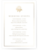 Hydrangea bloom Foil-Pressed Petite Wedding Weekend Itinerary Cards