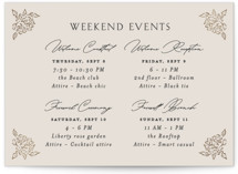 dancing in the garden Foil-Pressed Petite Wedding Weekend Itinerary Cards