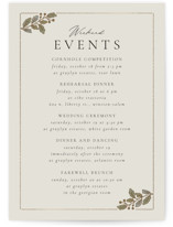 Vine Wrap Foil-Pressed Petite Wedding Weekend Itinerary Cards
