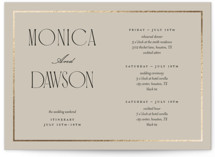 Luxe Lines Foil-Pressed Petite Wedding Weekend Itinerary Cards