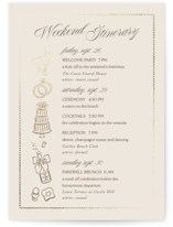 Seaside Foil-Pressed Petite Wedding Weekend Itinerary Cards