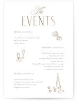 Monatuk Foil-Pressed Petite Wedding Weekend Itinerary Cards