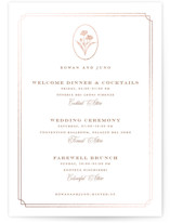 fleu-de-sel Foil-Pressed Petite Wedding Weekend Itinerary Cards