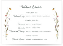 Coastal Bloom Foil-Pressed Petite Wedding Weekend Itinerary Cards
