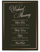 Playbill Foil-Pressed Petite Wedding Weekend Itinerary Cards
