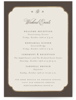 Arch Frame Foil-Pressed Petite Wedding Weekend Itinerary Cards