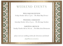 Kareem Foil-Pressed Petite Wedding Weekend Itinerary Cards