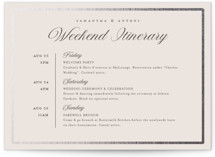 Tux Foil-Pressed Petite Wedding Weekend Itinerary Cards