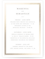 Hampton Foil-Pressed Petite Wedding Weekend Itinerary Cards