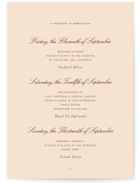 Sweet Fancy Foil-Pressed Petite Wedding Weekend Itinerary Cards