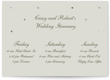 Pearls Foil-Pressed Petite Wedding Weekend Itinerary Cards