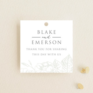 Gilded Wildflowers Wedding Favor Tags