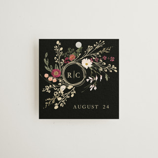 Monogrammed Floral Wedding Favor Tags