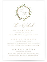 Foil-Pressed Grand Wedding Weekend Itinerary Cards