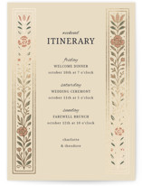 Botanical Tapestry Foil-Pressed Grand Wedding Weekend Itinerary Cards