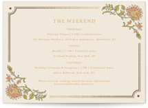 Marigold Foil-Pressed Grand Wedding Weekend Itinerary Cards