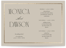 Luxe Lines Foil-Pressed Grand Wedding Weekend Itinerary Cards