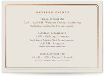 Equestrian Foil-Pressed Grand Wedding Weekend Itinerary Cards