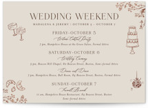 Shining Florals Foil-Pressed Grand Wedding Weekend Itinerary Cards