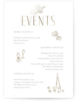 Monatuk Foil-Pressed Grand Wedding Weekend Itinerary Cards