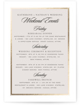 Gilded Forest Foil-Pressed Grand Wedding Weekend Itinerary Cards