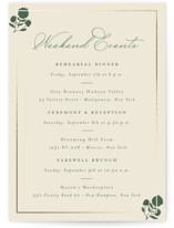 Vintage Oval Foil-Pressed Grand Wedding Weekend Itinerary Cards