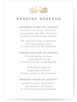 Swan Song Foil-Pressed Grand Wedding Weekend Itinerary Cards
