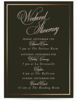 Playbill Foil-Pressed Grand Wedding Weekend Itinerary Cards
