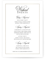 Monogram Script Foil-Pressed Grand Wedding Weekend Itinerary Cards