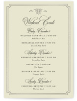 Honeybee Foil-Pressed Grand Wedding Weekend Itinerary Cards