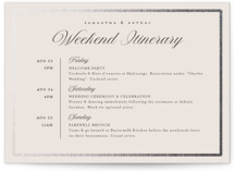 Foil-Pressed Grand Wedding Weekend Itinerary Cards