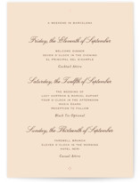 Sweet Fancy Foil-Pressed Grand Wedding Weekend Itinerary Cards