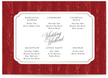 Moiré Foil-Pressed Grand Wedding Weekend Itinerary Cards