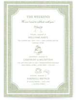 Summer Linen Wedding Weekend Itinerary Cards