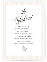 Modern Romance Wedding Weekend Itinerary Cards