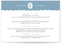 Sweet Vintage Wedding Weekend Itinerary Cards