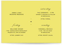 In Lights Wedding Weekend Itinerary Cards