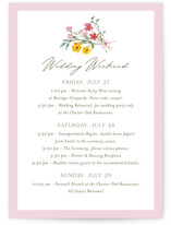 Wildflower Wreath Wedding Weekend Itinerary Cards
