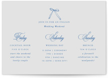 Amalfi Blue Wedding Weekend Itinerary Cards