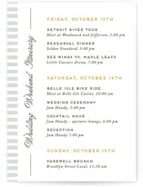 Penumbra Wedding Weekend Itinerary Cards
