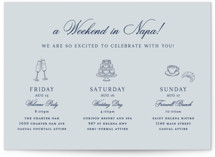 Landscape Script Wedding Weekend Itinerary Cards