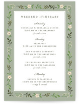 Greenery crest Wedding Weekend Itinerary Cards