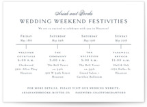 Ariah Wedding Weekend Itinerary Cards