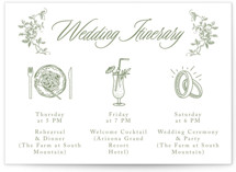 Vintage Garden Wedding Weekend Itinerary Cards