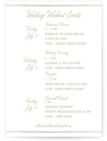 Folk Garden Wedding Weekend Itinerary Cards