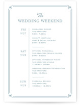 Fleur Corner Wedding Weekend Itinerary Cards