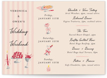 Velvet Cherry Wedding Weekend Itinerary Cards